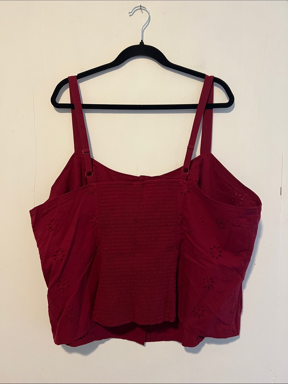 Torrid Burgundy Eyelet Button-Front Cami - Picture 2 of 4